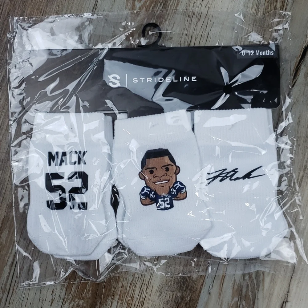 NWT Khalil Mack # 52 Chicago Bears Socks 0-12 M